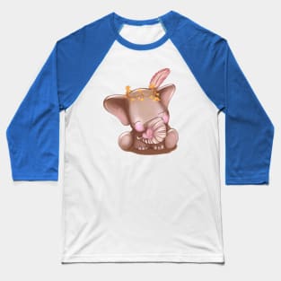 Elephant and Butterfly Baseball T-Shirt